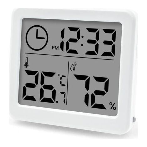 BUNTHAUS Hygromètre-moniteur haute précision, thermomètre LCD avec affichage de l'humidité intérieure et thermomètre de serre de bureau (pile incluse)