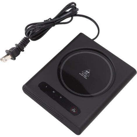 Jeffergarden Tazza riscaldata con 3 livelli di regolazione della temperatura, resistente alle alte temperature, tazza riscalda per ufficio, presa americana, AC110-120V, nero (1/4)