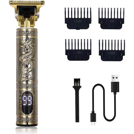 Tagliacapelli Wasserdichter Haarschneider mit T-Klinge, 4 Aufsteckkämmen und LCD-Bildschirm für Männer, Familien und den Salongebrauch (1/4)