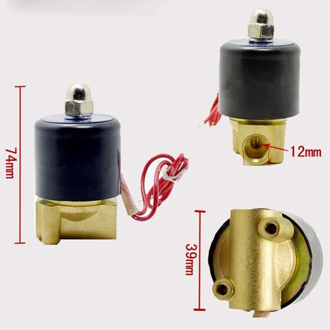 Électrovanne G1/4 po en laiton normalement fermée 0-0,8 MPa 220 V pour air, eau, huile, fluide type 1 (1/5)