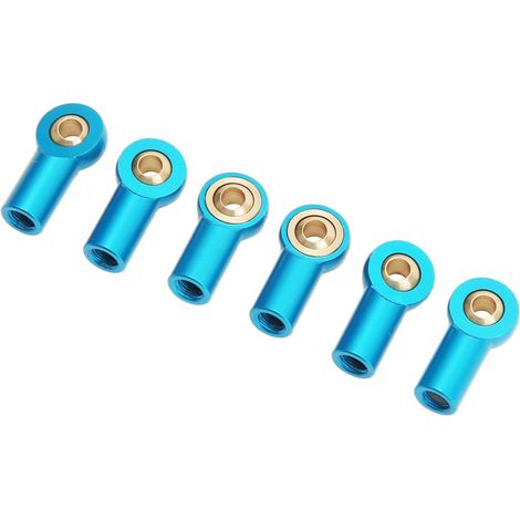 Satz mit 6 M3-Lenkgestängen aus Aluminiumlegierung mit Kugelgelenk und Halterung für 1/10 RC-Cars (blau). (1/5)