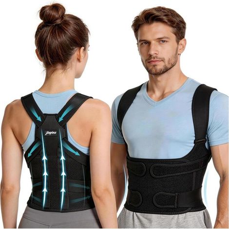 Correcteur Posture Dos Femme Homme: Ceinture Dorsale Lombaire Réglable et Respirante – Soutien Cou Épaules Confortable pour Maintien du Dos Correcteur de Posture - Redresseur Dos Droit Invisible(M) (1/5)
