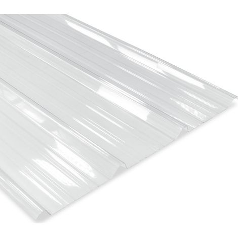Bacacier – Plaque nervurée en polycarbonate translucide 2100x1000 mm – Résistance aux intempéries – Pour toitures – Tôle vendue à l'unité