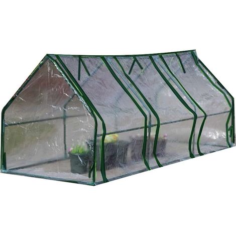 Copertura per serra in PVC trasparente - 2,7 m x 0,9 m x 0,9 m - Chiusura avvolgibile. Senza staffe