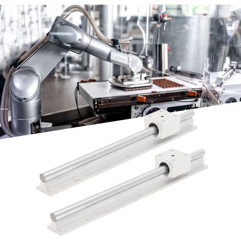 Lot de 2 guides linéaires SBR12 de 300 mm, guides linéaires entièrement supportés avec logement de roulement linéaire, pièces CNC (1/5)