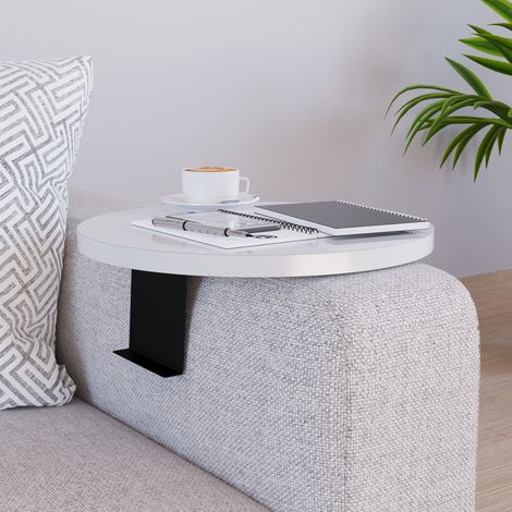 Sofatablett Kuleskyd Ø34cm Weiß [en.casa]