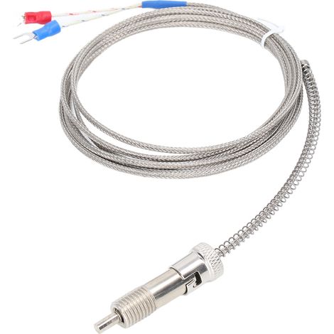 Thermoelement 0–400 °C, Temperatursensor mit Druckfeder, M12-Gewinde, 2 m / 6,56 ft (1/5)