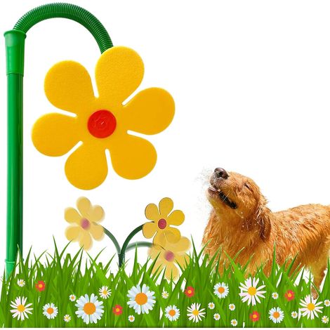 360° drehbarer Sonnenblumen-Gartensprenger, solarbetriebener Rasensprenger in Blumenform, Wasserspielzeug für Kinder und Hunde, Bewässerungssystem für Garten, Hof und Rasen, Gelb (1/5)