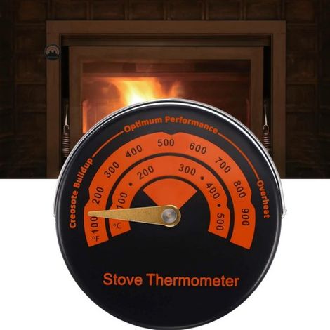 Thermomètre magnétique pour poêle à bois, compatible avec les poêles à bois, à gaz et à granulés. Protège le ventilateur du poêle contre les surchauffes. (1/5)