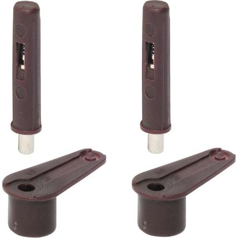 Cyclingcolors – Pivot de porte universel marron à enfoncer – Charnière pour meuble – Angle d'ouverture 140° – Épaisseur de porte 12-21 mm – Lot de 2