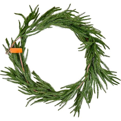 Mophorn Ghirlanda Natalizia Artificiale di Pino Norfolk da 1,5 m, Ghirlande di Verde Sintetico Realistiche al Tatto, Ideali per Decorazioni Natalizie Interni ed Esterni, Mensola del Camino e Camino