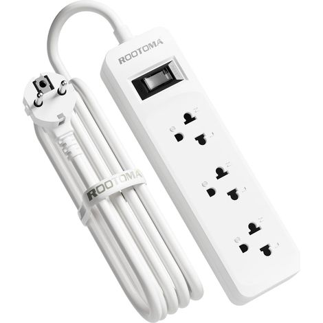 Adaptateur Prise USA vers France 3 Prises Pour Appareils électroniques américains, Voyage Depuis des États-Unis, du Canada, en Allemagne, en Espagne, Blanc (1/5)