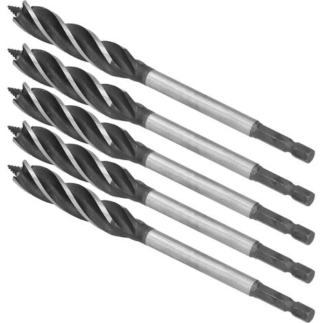 Set mit 5 Lochsägenbohrern für Holz und Metall, 14 mm, Sechskantschaft, 4 Schneiden, Hartmetallbohrer (1/5)