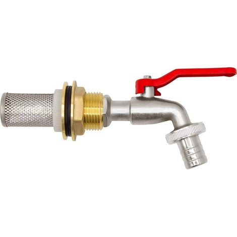 Regentonnenanschluss + Wasserhahn + Kugelauslauffilter-Baugruppe 14719, 1/2", Messing (1/5)