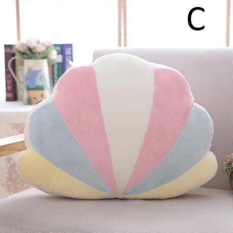 Coussin décoratif en peluche motif ciel arc-en-ciel, nuages, étoiles et lune, couleurs bonbon. Idéal pour les enfants. Cadeau parfait pour la maison, le salon ou le bureau. (1/5)