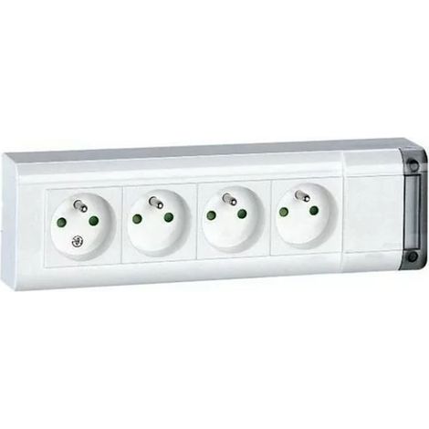 Legrand 050610 - Feste Steckdosenleiste - 4x2P+E - ohne Kabel - L. 253 mm