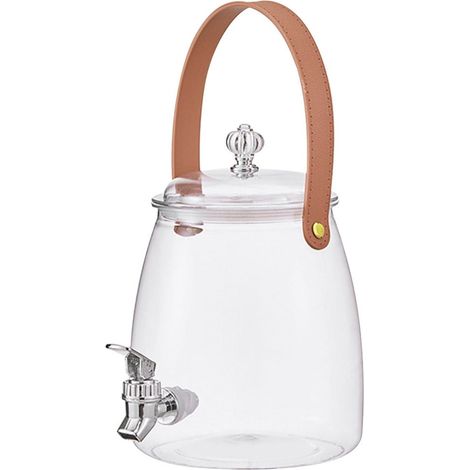 Carafe À Eau Froide - Robinet Intégré - Pour Infusions De Fruits Et Boissons Rafraîchies - Capacité 3 L - Transparent - PET (1/5)