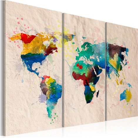 Tableau Imprimé 3 Panneaux "Monde de Couleurs" 40 x 60 cm (1/2)