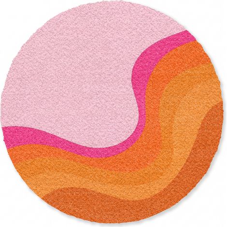 ALFOMBRA Retro - Ondas - Colorido 120x120 cm (1/5)