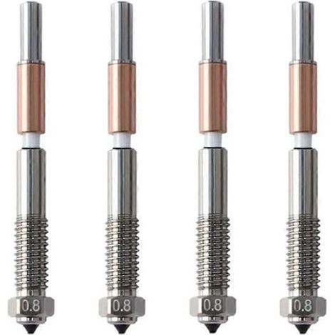 buses bimétalliques de 0,8 mm pour imprimantes 3D QIDI Q2 Q2c. Buses bimétalliques avec isolation céramique intégrée. (1/5)
