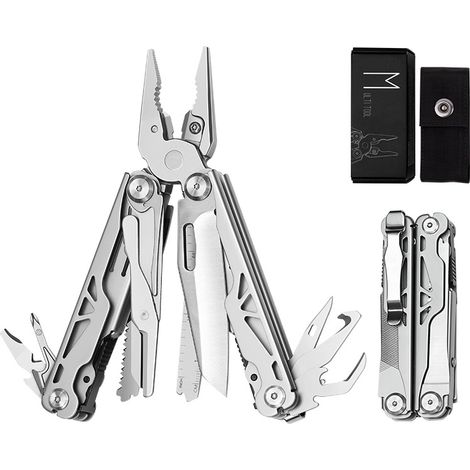 Pince multifonction pliante 14 en 1 avec couteau et ouvrebouteille - L'outil de poche essentiel pour le bricolage et le dépannage. (1/2)