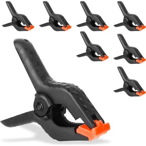 Set of 8 Large Powerful Spring Clamps, Spring Clamps with Active Claw, Spring Clamps, Clamping Clips, Essential Helper for Heavy Duty, DIY, Photography, Studio (4in) (1/4)