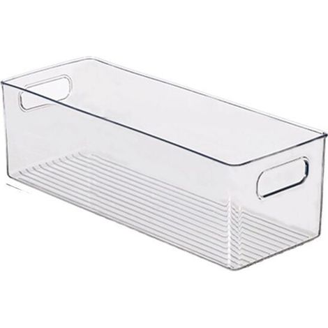 Cabinet/Kitchen Storage Box, Medium Size Refrigerator Container Made of Plastic, Long Box, Transparent MUMU (1/4)