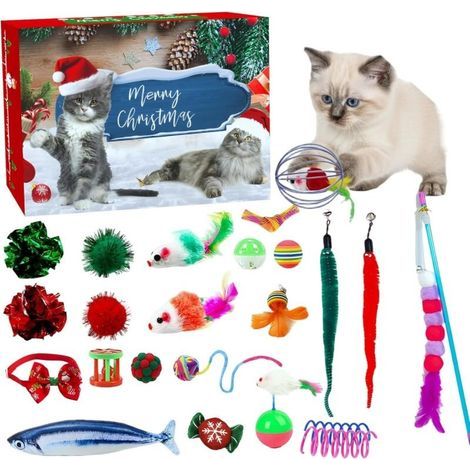 Cat Advent Calendar, 24-Day Countdown Calendar with Cat Toys, Christmas Toys with Catnip Toy, Mouse, Christmas Gifts for Cat Lovers (1/5)