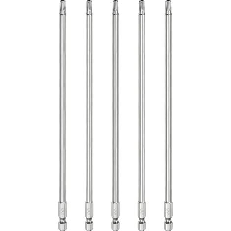 5Pcs T27 Embout Tournevis Torx 1/4" Hex Shank Longueur 8" (200mm) (1/5)