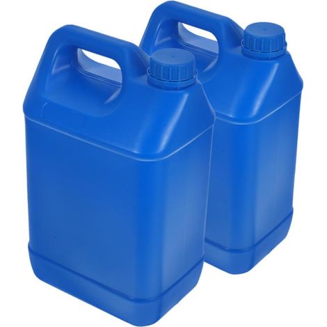 2 Pièces Bidon Plastique 5l Bleu Hdpe avec Couvercle pour Stockage  Étanchéité Rapide, Niveau Visible, Usage Industriel Extérieur, Conteneur Chimique (1/5)