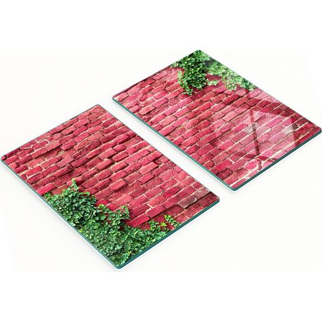 Taglieri da cucina in vetro con grafica effetto muro di mattoni, 2x40x52 cm (1/5)