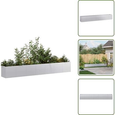 vidaXL Jardinière 280x40x40 cm acier galvanisé (1/5)
