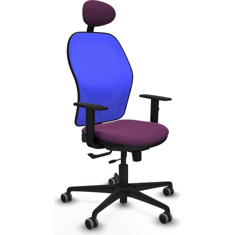 Sedia da ufficio piqueras y crespo Jorquera blu ecopelle (1/2)
