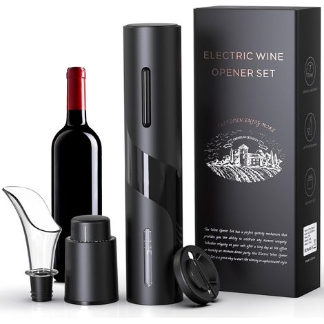 Tire Bouchon Électrique - 6s Une Clé pour Ouvrir- Tire Bouchon Ouvre Bouteille Champagne idée Cadeau Homme pour Noël, Nouvel an et Saint-Valentin (1/5)