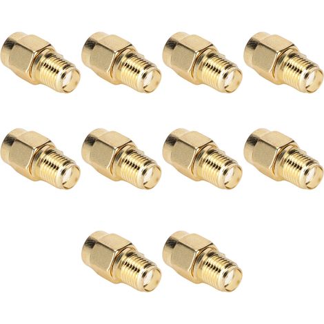 Kit de 10 adaptateurs pour câble coaxial RF, connecteurs SMA femelle vers RPSMA femelle.