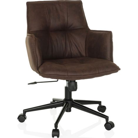 Home Office Stuhl / Drehstuhl SOLAO LIFE Stoff dunkelbraun hjh LIVING (1/5)
