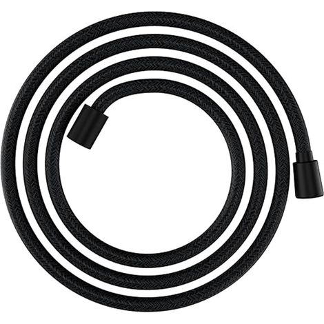 Flexible de douche anti-explosion 2 Meter en nylon noir avec capuchon en acier (1/3)