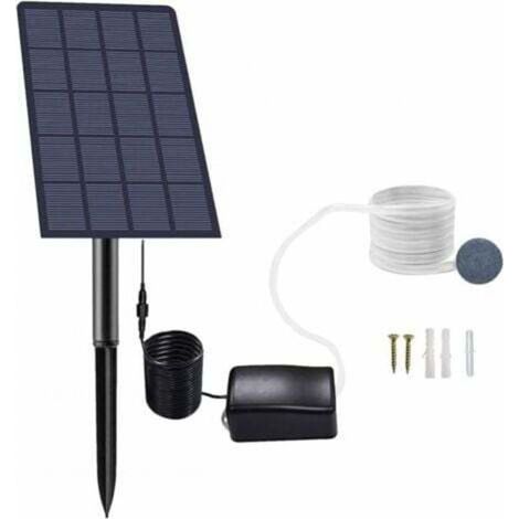 Pompe à oxygène solaire 2,5 W pour étang et aquariumaérateur portable avec tuyau et pierre diffuseuse, sans batterie ni branchement (1/4)