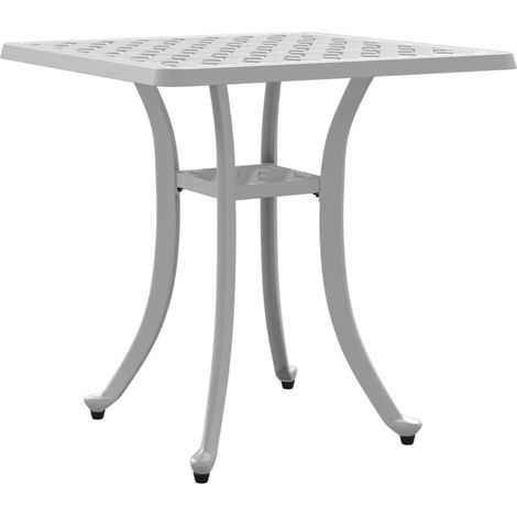 Table de jardin,Table d'extérieur blanc 53x53x53 cm aluminium coulé CFW14558 (1/5)