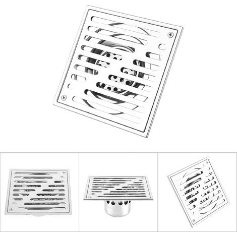 150 x 150 mm Edelstahl-Bodenablaufrost mit Geruchsneutralisierung für Badezimmer – Duschablauf mit großem Fassungsvermögen (1/5)