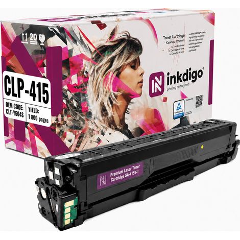 Toner Inkdigo CLT-Y504S compatibile con Samsung CLP-415N Xpress C1810W C1860, certificato TÜV. (1/5)