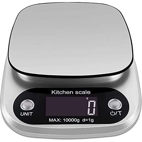 Digitale elektronische Küchenwaage, Wiegeplattform aus Edelstahl, hochpräzise elektronische Küchenwaage mit einer Tragkraft von 10 kg.