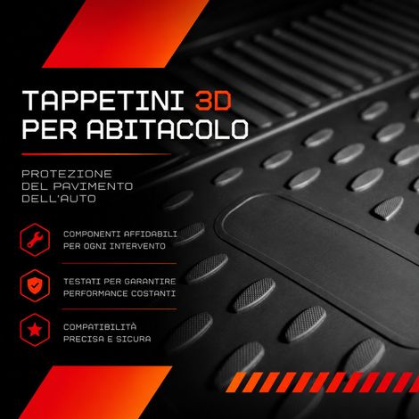 KIT TAPPETINI COMPATIBILE CON MITSUBISHI ASX, 2010-, 4 pcs.
KIT TAPPETINI COMPATIBILE CON Citroen C4 AIRCROSS 2012 - 2017 4 pcs TAPPETINO IN GOMMA TPE BORDO ALTO 3D ANTISCIVOLO IMPERMEABILE