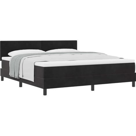 Maison Exclusive - Boxspringbett mit Kopfteil Schwarz 180 x 200 c (1/5)