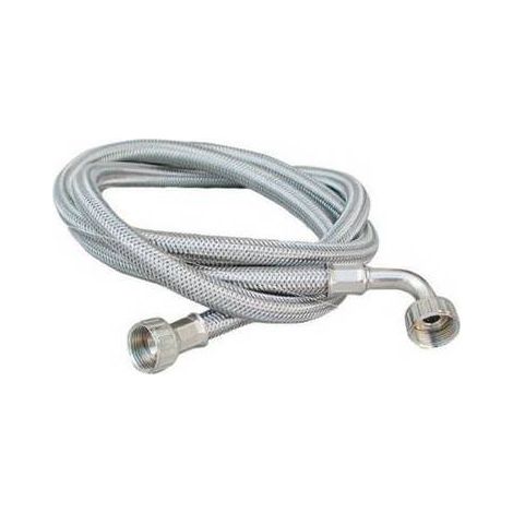 TUYAU DE REMPLISSAGE POUR LAVE-LINGE EN ACIER INOXYDABLE AVEC COUDE Dimensions : 3 m