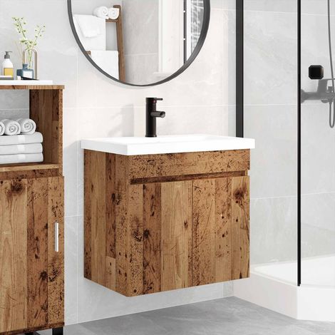 Módulo de baño con grifería Madera envejecida 61 x 40 x 74,5 cm