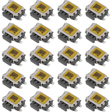 Pack of 20 4-Pin SMD SMT Tactile Side Push Button Switches, Surface Mount, 4.7 x 3.5 x 1.6 mm, 0.1 A/5 V (1/5)