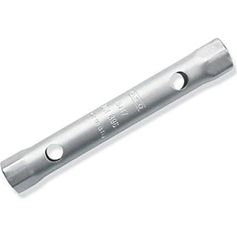 1 - Clé à tube - Clé double - Acier chrome vanadium - Serrage écrous hexagonaux - Usage automobile et industriel - Chromé mat - 12 x 13 mm