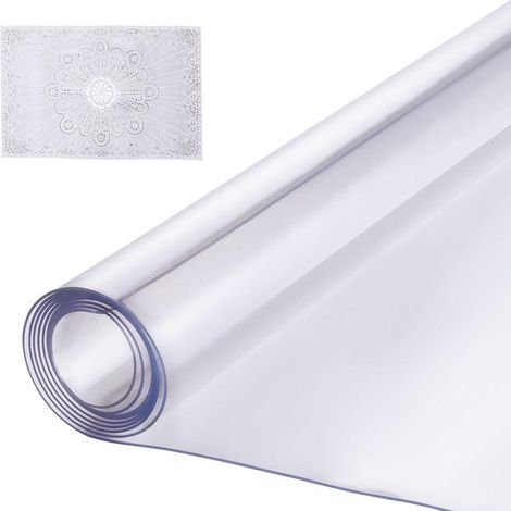 91,4 x 137,2 cm nappe transparente en PVC 1,5 mm, protection de table imperméable pour bureau et cuisine (1/5)