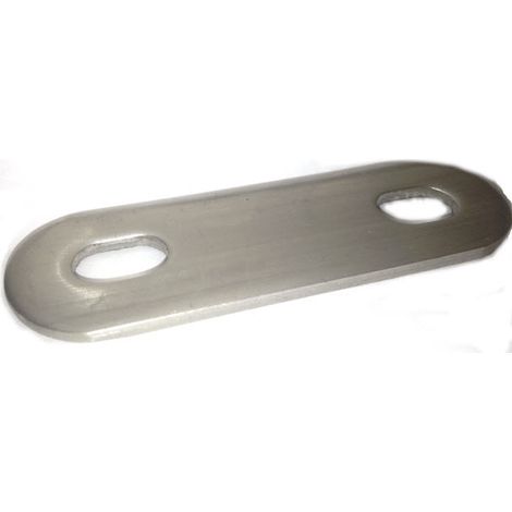 Slotted / rounded backing plate for M8 U-bolt (37 - 51 mm ID) T316 Stainless Steel (1/2)
